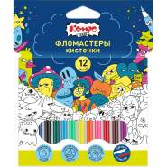 Фломастеры Комус Класс Максики кисточки, 12 цв. наб., карт. Упак Фломастеры Комус Класс Максики кисточки, 12 цв. наб., карт. Упак