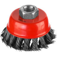 Корщетка для УШМ MIRAX d65мм, М14, чашка, крацовка, витая (35104-065)