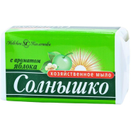 Мыло хозяйственное 140г СОЛНЫШКО в обертке, яблоко Мыло хозяйственное 140г СОЛНЫШКО в обертке, яблоко