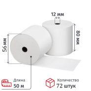 Ролики для касс 80 мм (дл. 50м, вт.12,из т/б) 72 шт/уп