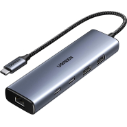 Разветвитель USB UGREENCM512(45320)USB-C to2xUSB-A/2xUSB-C/RJ45/USB-C-PD,ср