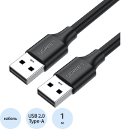 Кабель UGREEN US102 (10309) USB 2.0 A Male to A Male Cable.1м черный Кабель UGREEN US102 (10309) USB 2.0 A Male to A Male Cable.1м черный