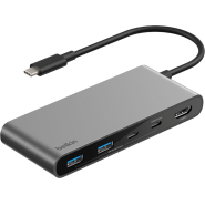 Разветвитель USB Belkin (AVC023hqSGY)хаб 7в1 4K@60Hz 100W сер.косм Разветвитель USB Belkin (AVC023hqSGY)хаб 7в1 4K@60Hz 100W сер.косм