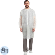 Халат на липучках 20гр/м2 р.XXL, белый, (10шт/упак),арт.406-878-003,к