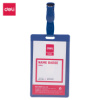 Бейдж Deli E5743 54х90мм вертик. зажим вращающийся PP синий (упак.:50шт)